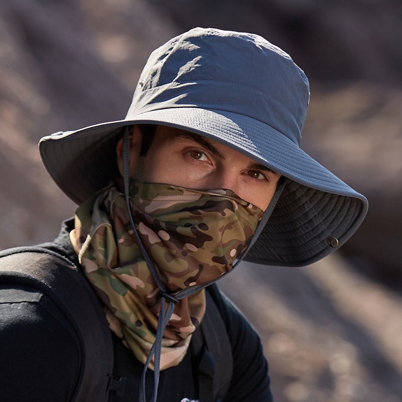 Topi Bucket Pria Anti Ultraviolet Gaya Kasual Untuk Outdoor