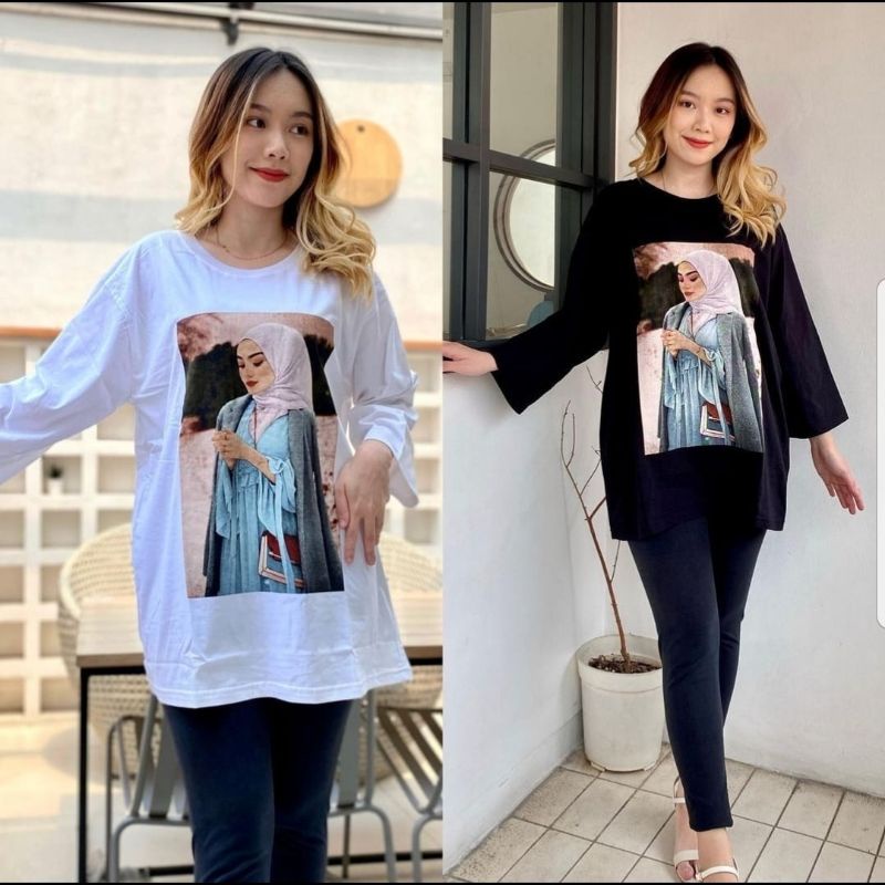 ATASAN WANITA 7/8/KAOS KATUN HIJAB KEKINIAN