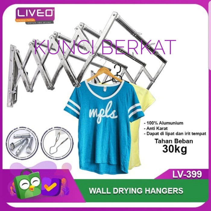 Jemuran dinding Levio LV 399/Gantungan Handuk Tarik/Gantungan Baju