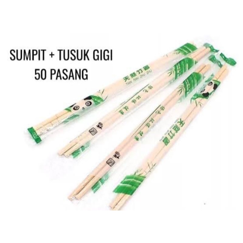 Sumpit higienis sukawa (sumpit+tusuk gigi) 1pak isi 50pcs sumpit murah dan bersih