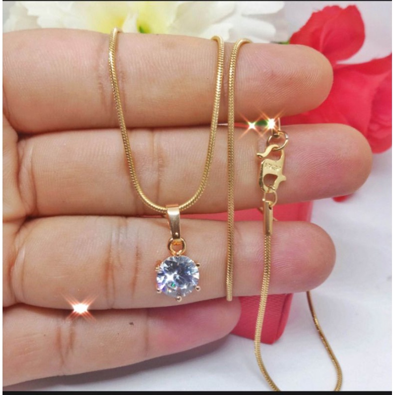 kalung wanita termewah, kalung belut liontin mata satu,kalung titanium wanita dewasa terbaru, perhiasan mirip mas asli, perhiasan berlapis emas 24 k,kalung wanita import