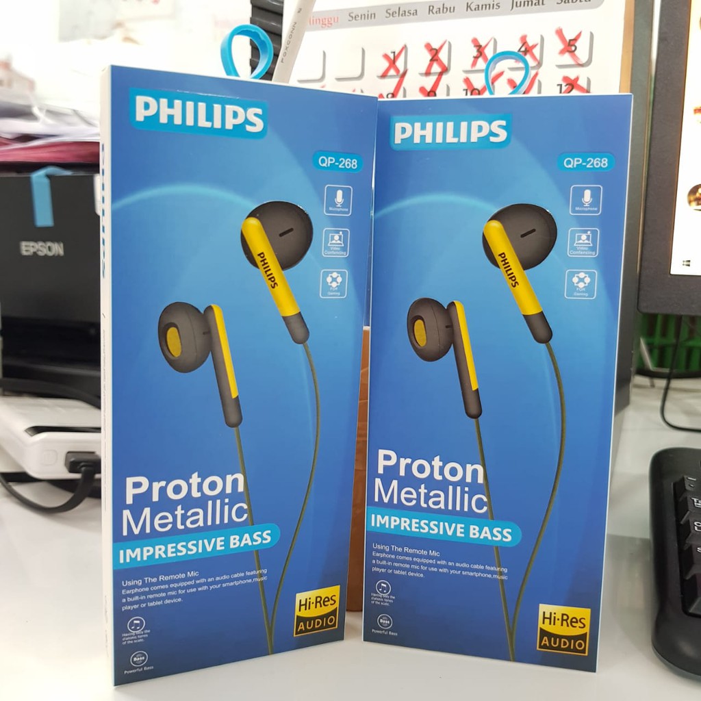 Headset Philips QP-268 Proton Metalic / Handsfree Philips / Earphone Philips [qtop.id]