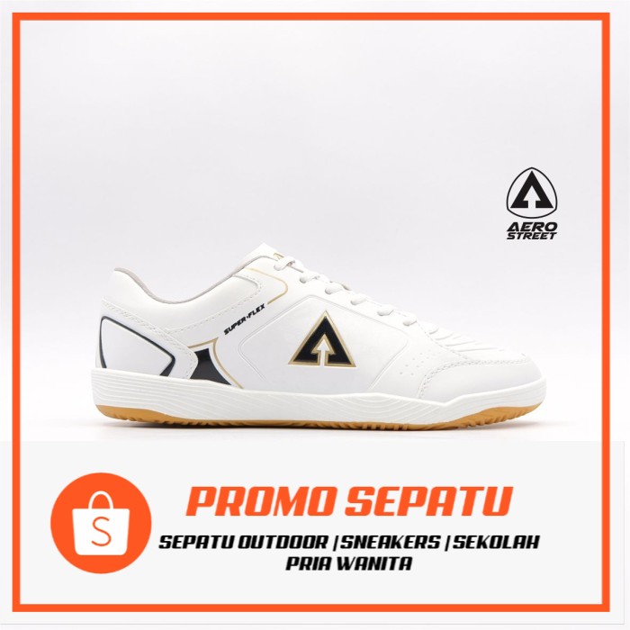 PROMO Sepatu Sport Futsal - Aerostreet 39-42 Mars Putih Emas - Aero 21AA29 - 39