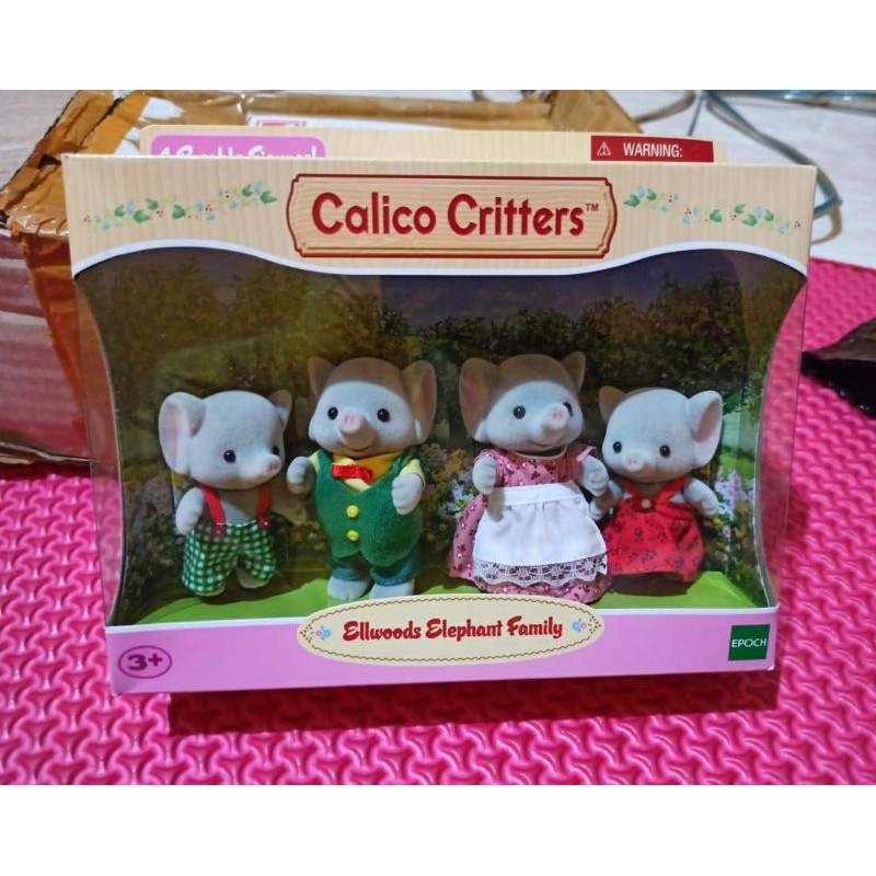 Calico Critters Ellwood Elephant Family - Sylvanian Families Rare