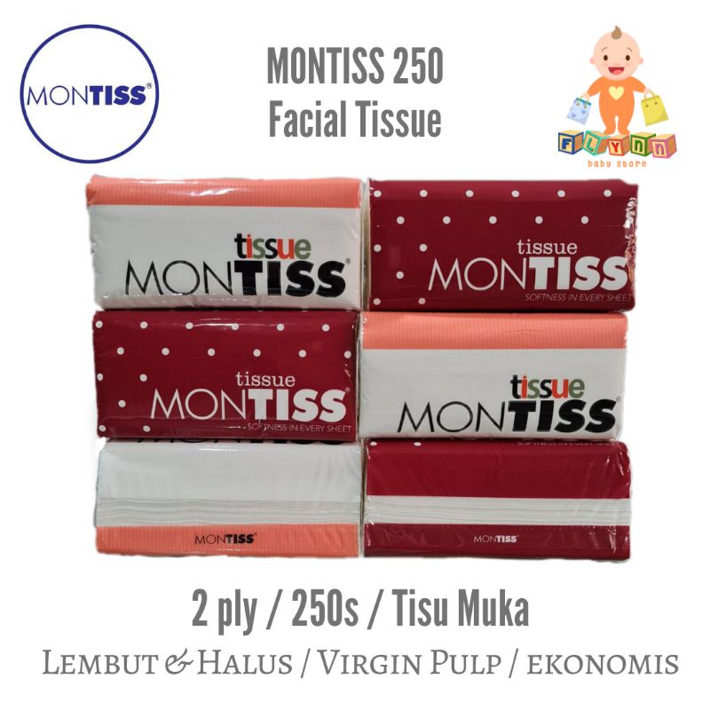 Montiss Facial Tissue 250 s / Tisu Muka Montiss 250 lembar