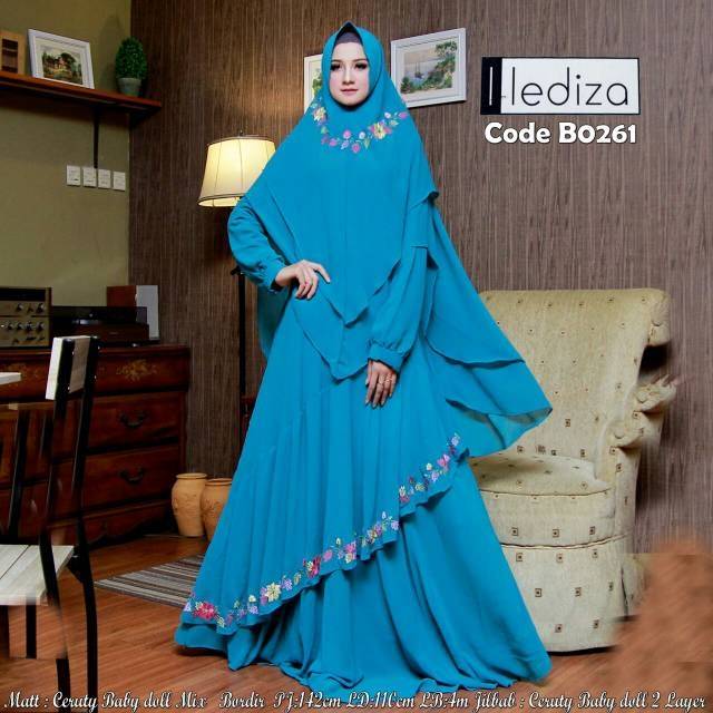 Gamis syari ceruti bordir Lediza seri B0261