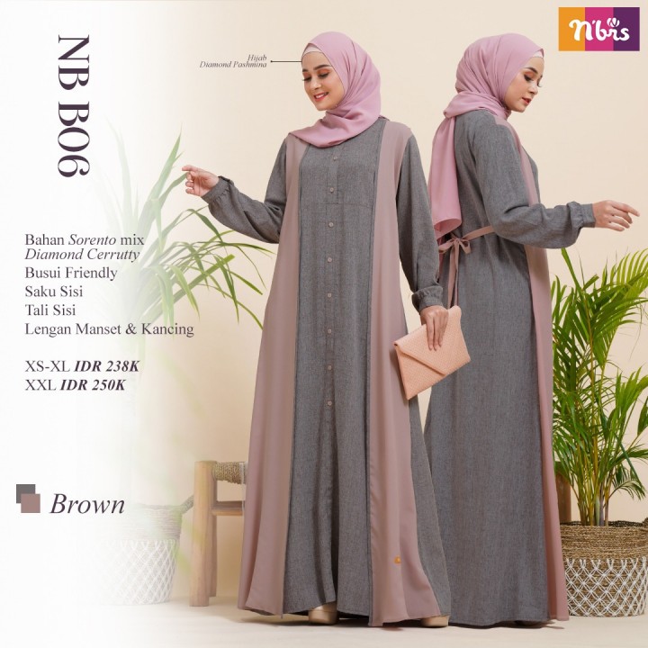 GAMIS NIBRAS  NB B06 BROWN - LAVENDER &amp; FUCHSIA