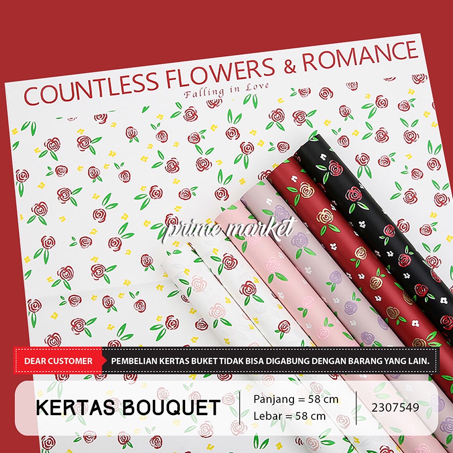 

Kertas Buket Bunga Kertas Cellophane Kertas Bunga Buket Motif Bunga Flower Wrapping Countless Flowers & Romance (2307549)