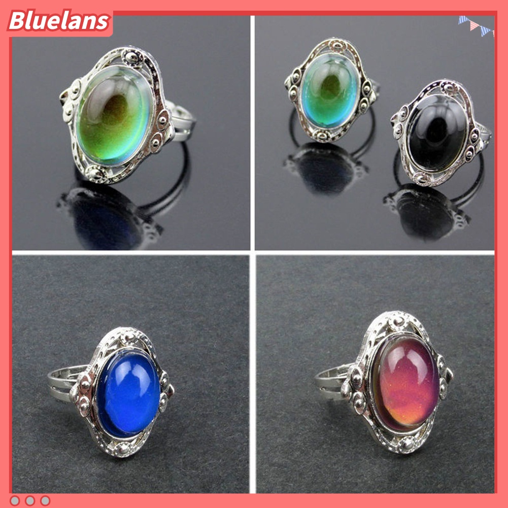 Bluelans Vintage Unisex Mood Changing Color Ring Adjustable Temperature Control Band