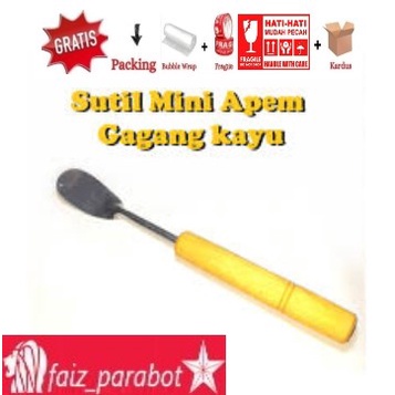 Spatula Mini Makanan Kue Gagang Kayu Kecil ( SUTIL ) Sodet Susuk Masak Stainless