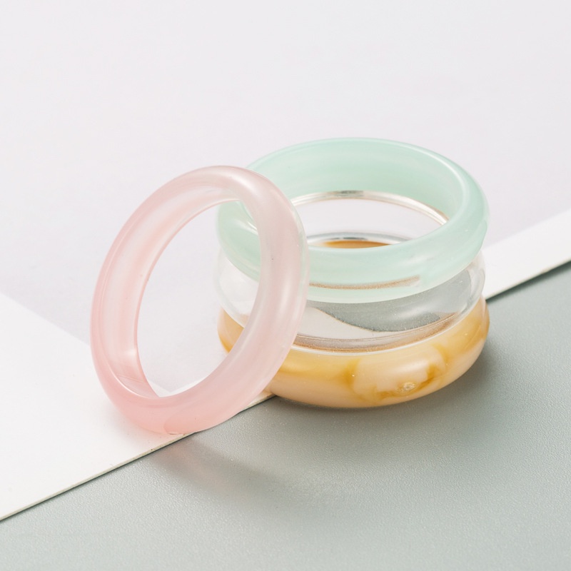 Womens Acrylic Ring Resin Ring Fashion Personality Japanese Simple Index Finger Rings Couple