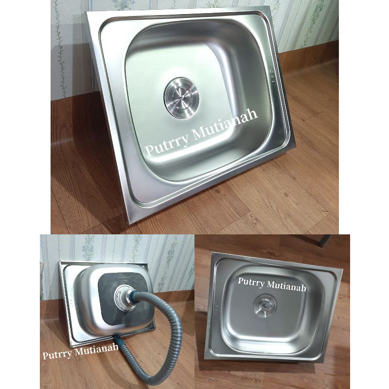 1 set Bak Cuci Piring Stainless 50 X 40/Bak cuci piring murah/bak cuci piring super murah