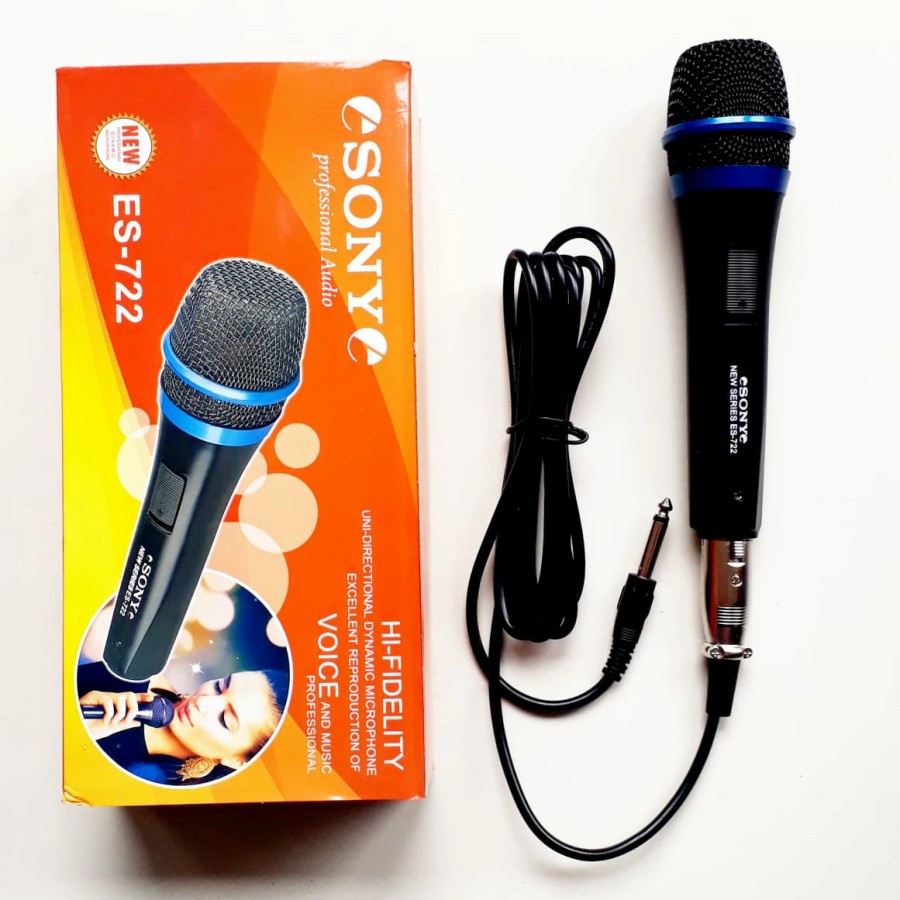 sony microphone es -722 suara mantap -hitam