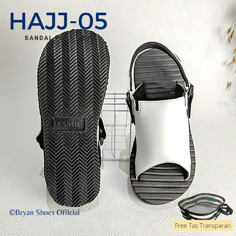 05 BRYAN NKR Sepatu Sandal Haji Umroh Ninja Gunung Size 36-40 41 42 43 Putih (Pola Besar Pria)