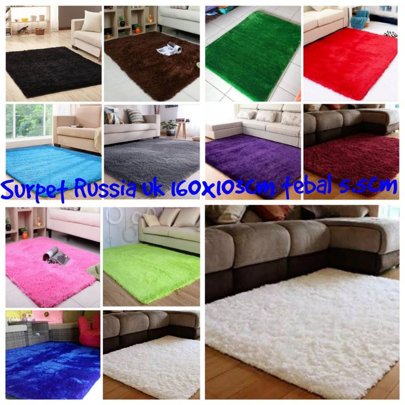 Karpet bulu rasfur uk 100cmx160cm tebal 4cm bisa dicuci ada resleting