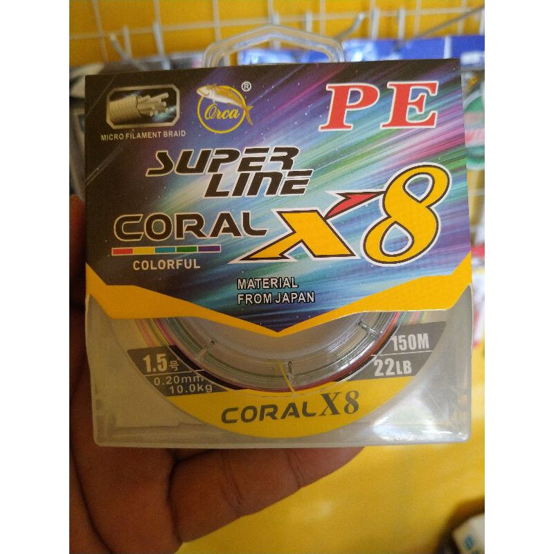 Senar PE Orca Super Line Coral X8 multi color 150M