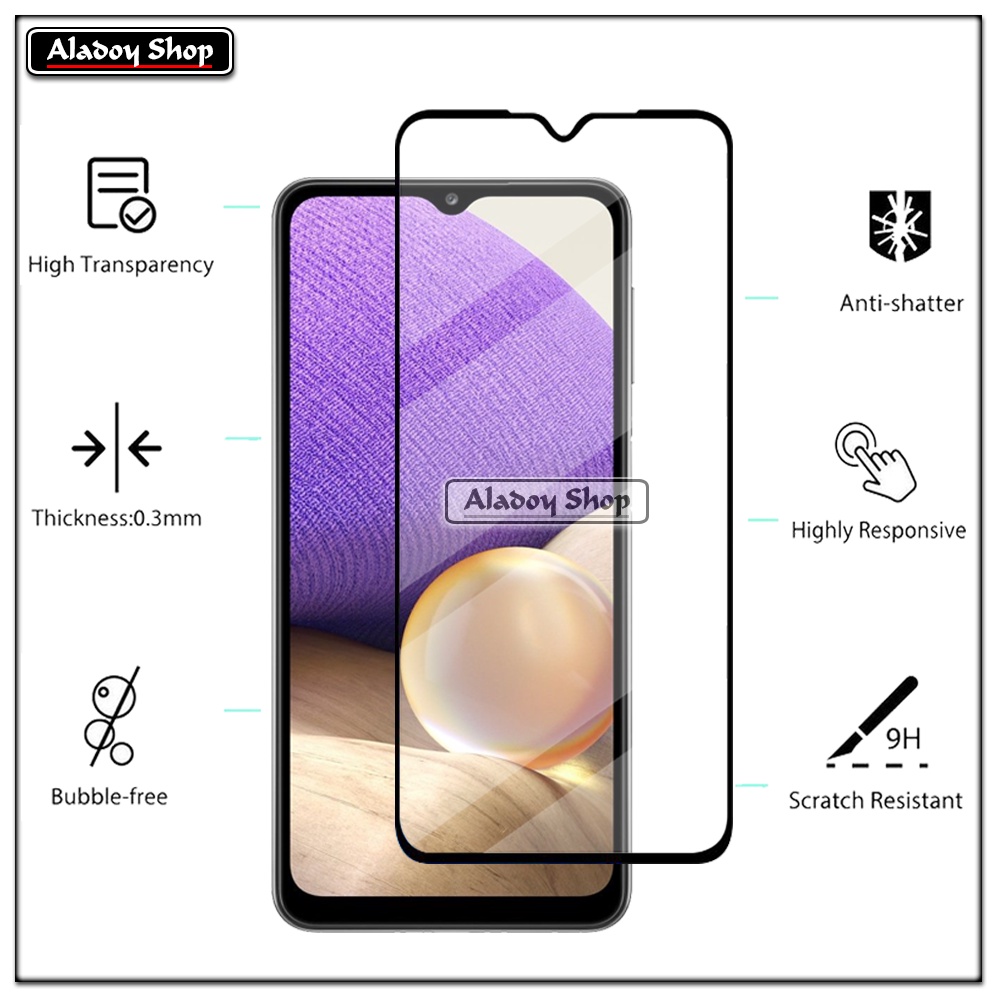 PAKET 3 IN 1 Tempered Glass Layar Samsung A32 5G Free Tempered Glass Camera dan Skin Carbon