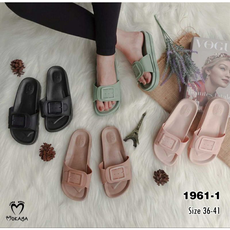 1961 MOKAYA Sendal Wanita Jelly Selop Gesper