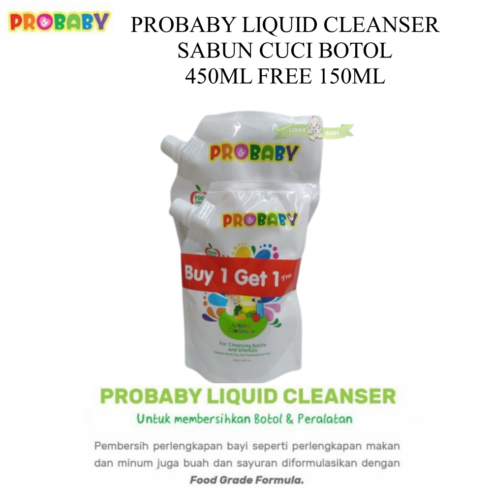 PERA569 PROBABY LIQUID CLEANSER  SABUN CUCI BOTOL 450ML FREE 150ML / 700 free 450ml