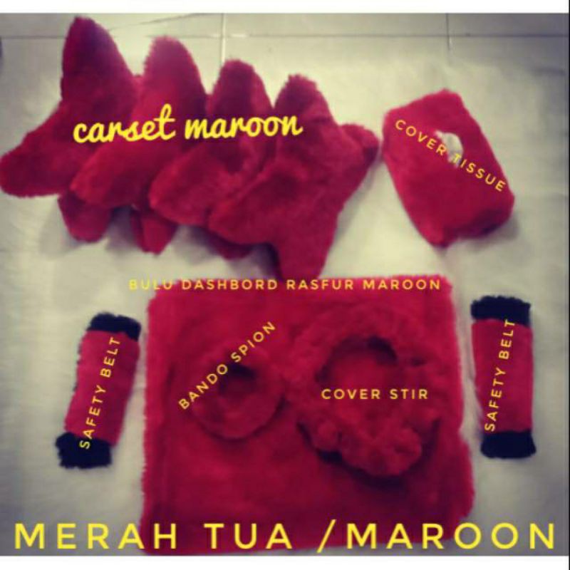 paket alas bulu dashboard interior mobil lokal set 7in1