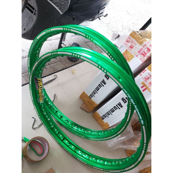 Velg JINFEI Hijau SLOT BUBUT COSTUM uk 140/140-17 (1set sepasang)