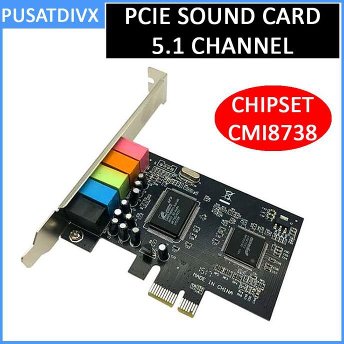 ORDER-KIRIM PCI Express Sound Card 5.1 Channel CMI8738 PCIE SOUNDCARD VIRTUAL PC