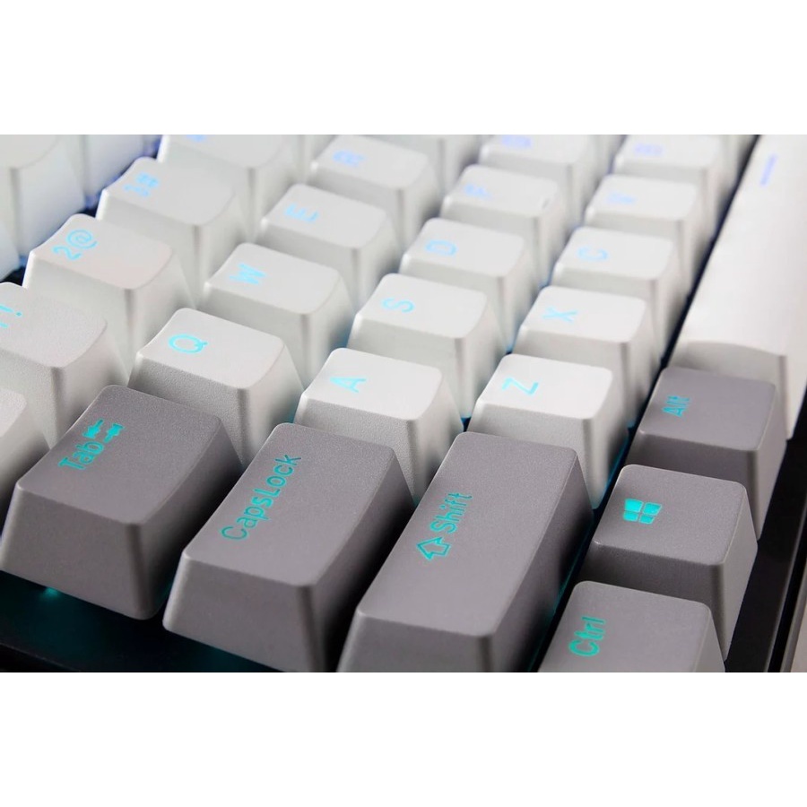 Tecware Double Shot PBT Backlit Keycaps for Mechanical Keyboard - Two Tone White-Grey atau Black-Grey