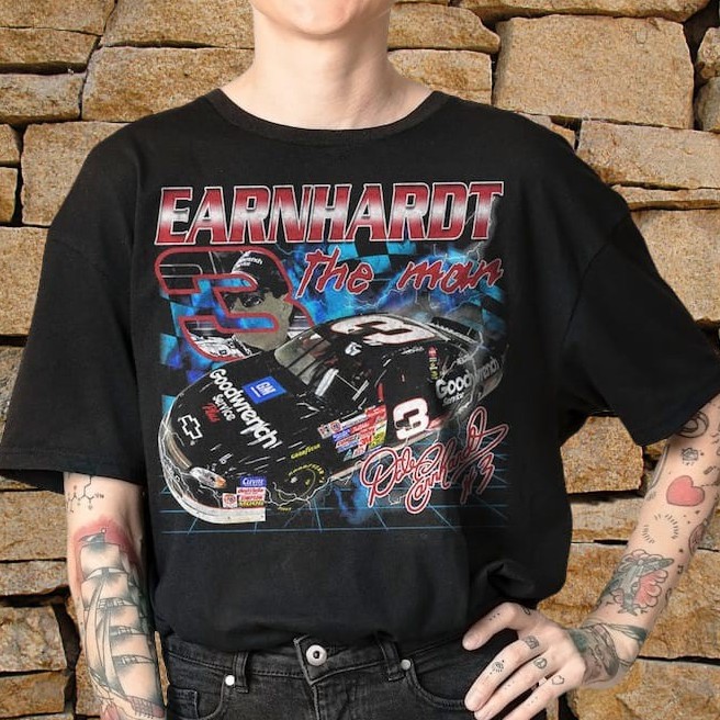 Nascar Dale Earnhardt Rap Tee Unisex, Kaos Nascar Dale Earnhardt Vintage Pria-Wanita, DeFourd