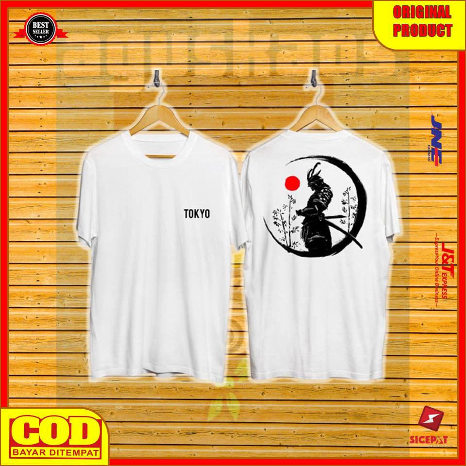 kaos distro original pria laki laki tokyo samurai jepang japans xxl terbaru murah