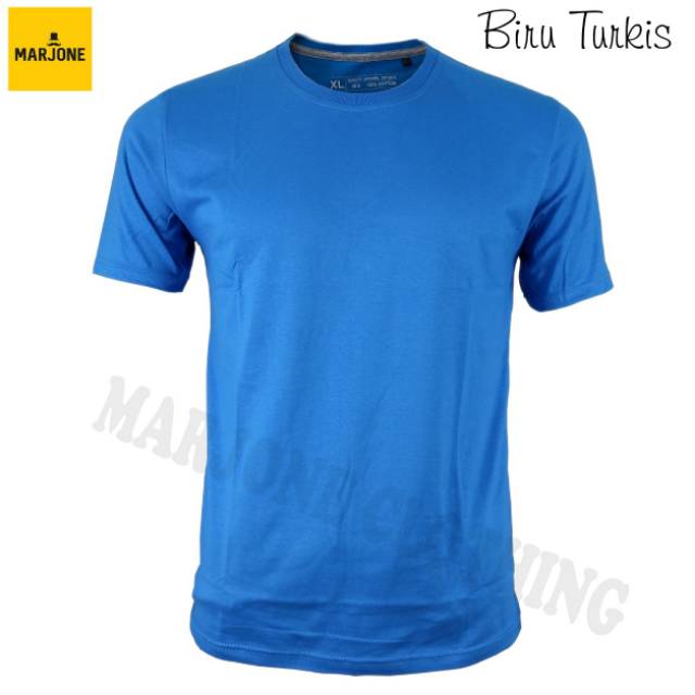 kaos polos dewasa biru turkis