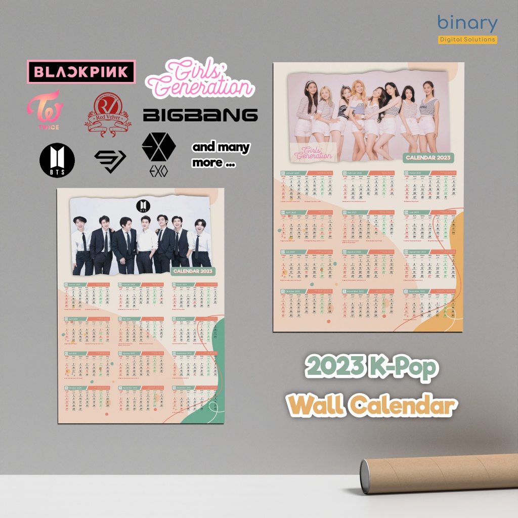 

Kalender 2023 K-POP | Kalender Dinding 2023 | Blackpink BTS EXO SNSD TWICE dll | Bisa SATUAN