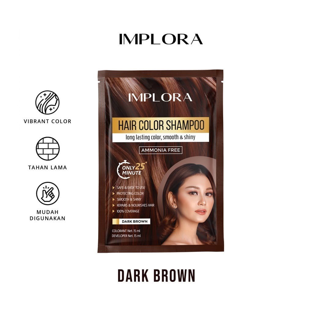 IMPLORA HAIR COLOR SHAMPOO 15ML | PEWARNA RAMBUT [SWEETSPACE]