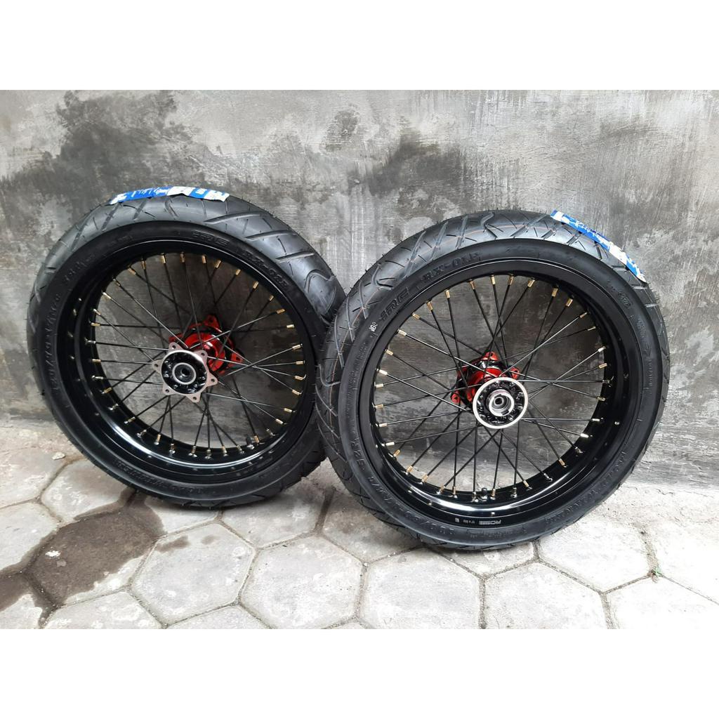 Roda Supermoto KLX 300/350 Ban IRC baru Ring 17 Bisa Request Warna