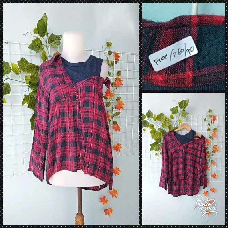 Tartan oversize blouse