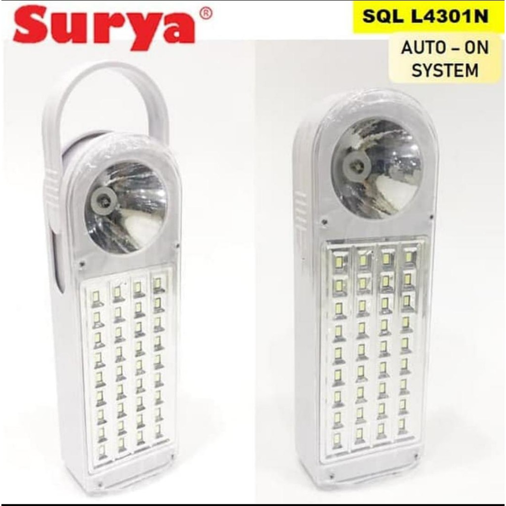 Surya Lampu LED Emergency SQL L4301N Rechargeable 4 Hours