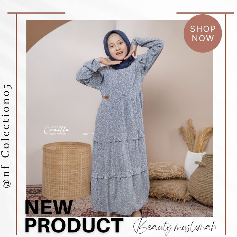 Camila dress kids arrafi || dress rayon motif anak anak terbaru 2022 || terlaris cod