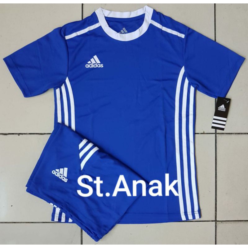 Baju Bola Anak /Koas Bola Anak /Setelan Jersey Anak Adidas Biru Benhur
