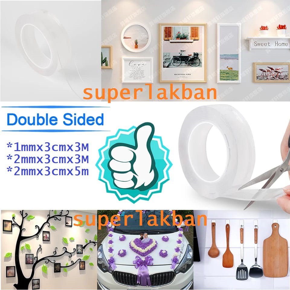 Double Tape Bening Dijamin Super Lengket Dengan Lem Kuat Tanpa Bekas Aplikasi Serba Guna