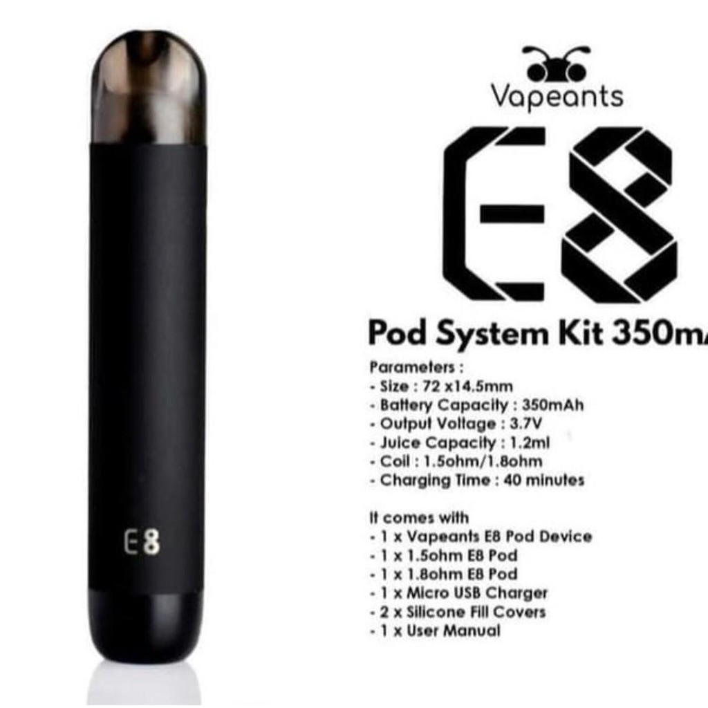 E8 Vape Pod System Kit 350mAh