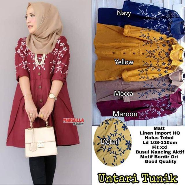 UNTARI TUNIK, Matt Linen Import