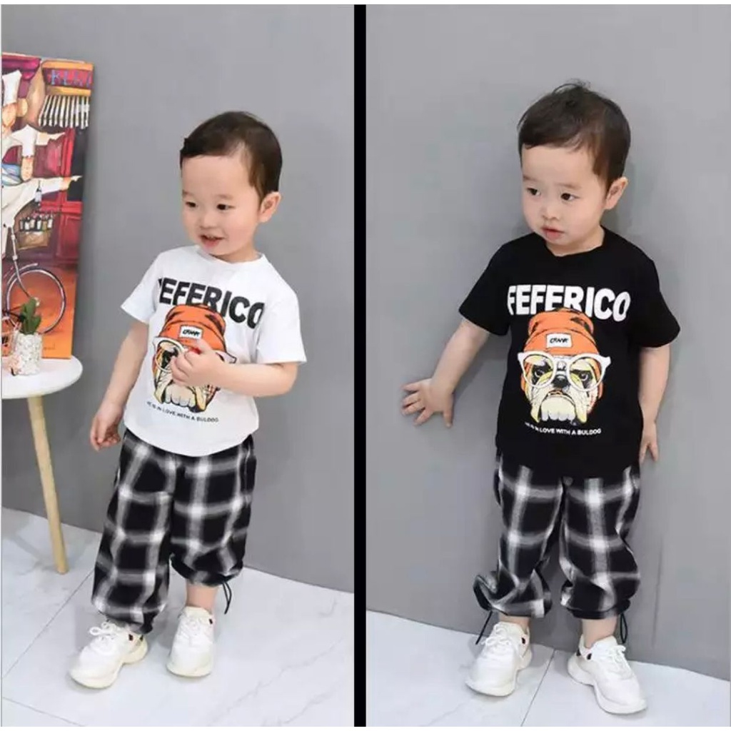 PROMO SETELAN BAJU ANAK LAKI LAKI PEREMPUAN 1-5 TAHUN SETELAN FEFERICO SETELAN ANAK LAKI LAKI PEREMPUAN ATASAN ANAK LAKI LAKI PEREMPUAN SETELAN BAJU KASUAL ANAK TRENDY MASA KINI