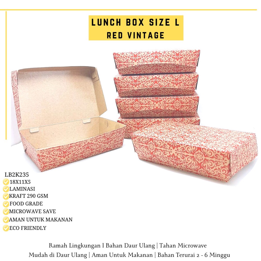 Paper Lunch Box Large Lunchbox Large (LB2K235-Laminasi)