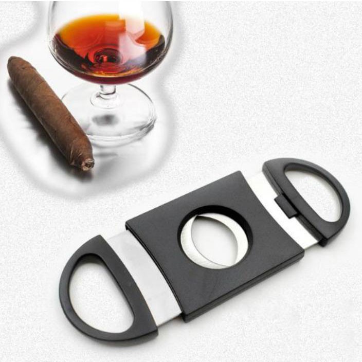 GALINER Pemotong Rokok Cerutu Cigar Cutter Guillotine Double Blade - XJ-01 - Black