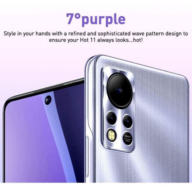 Hp Terbaru Infinix Hot 11s NFC 6/128 Ram 6GB Rom internal 128GB - New Baru Original Garansi Resmi - Helio G88 Gaming Fast Charging 50MP - Hot 11 S 4/64 4GB 64GB 6 4 128 64 GB - Warna Colour Green Black Purple Blue Hijau Hitam Ungu Biru Promo Murah Lebay-7° Purple