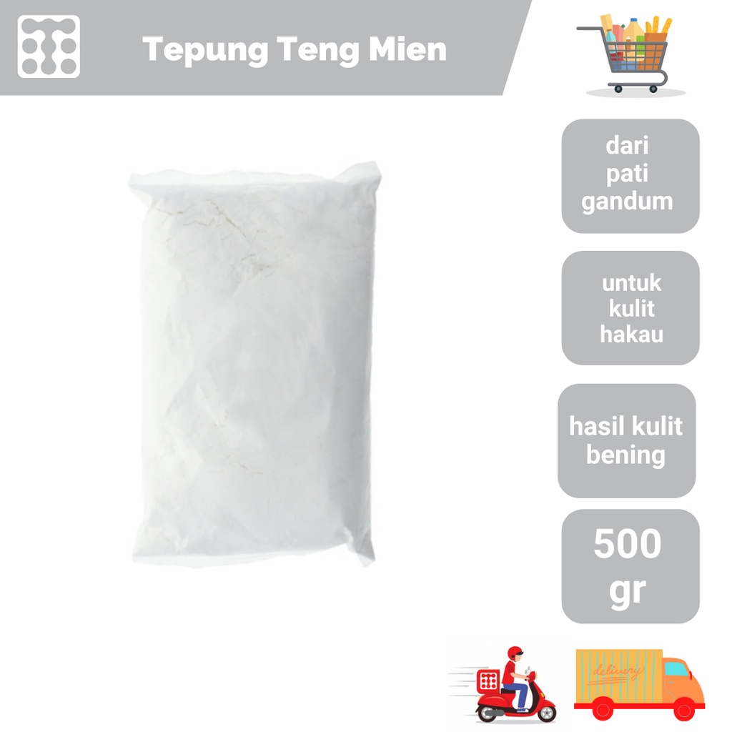 

Tepung Teng Mien 500 Gram / Pati Gandum Untuk Dimsum