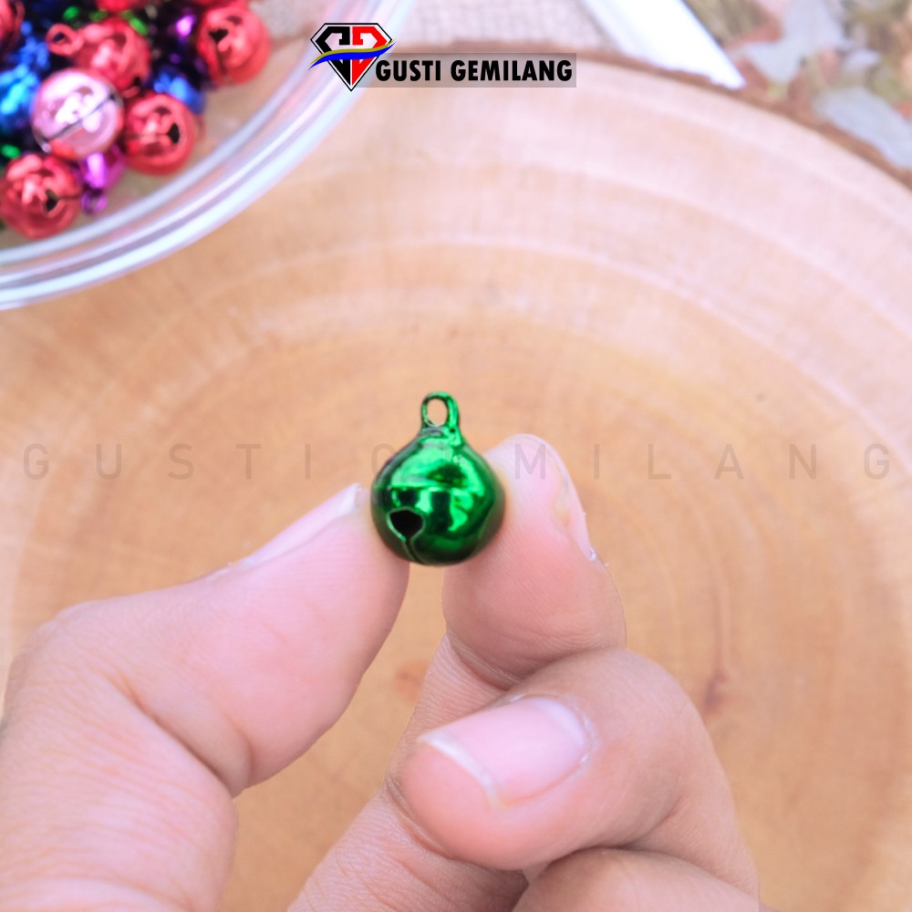 isi 6 bell bulat 10mm warna warni lonceng/kelintingan