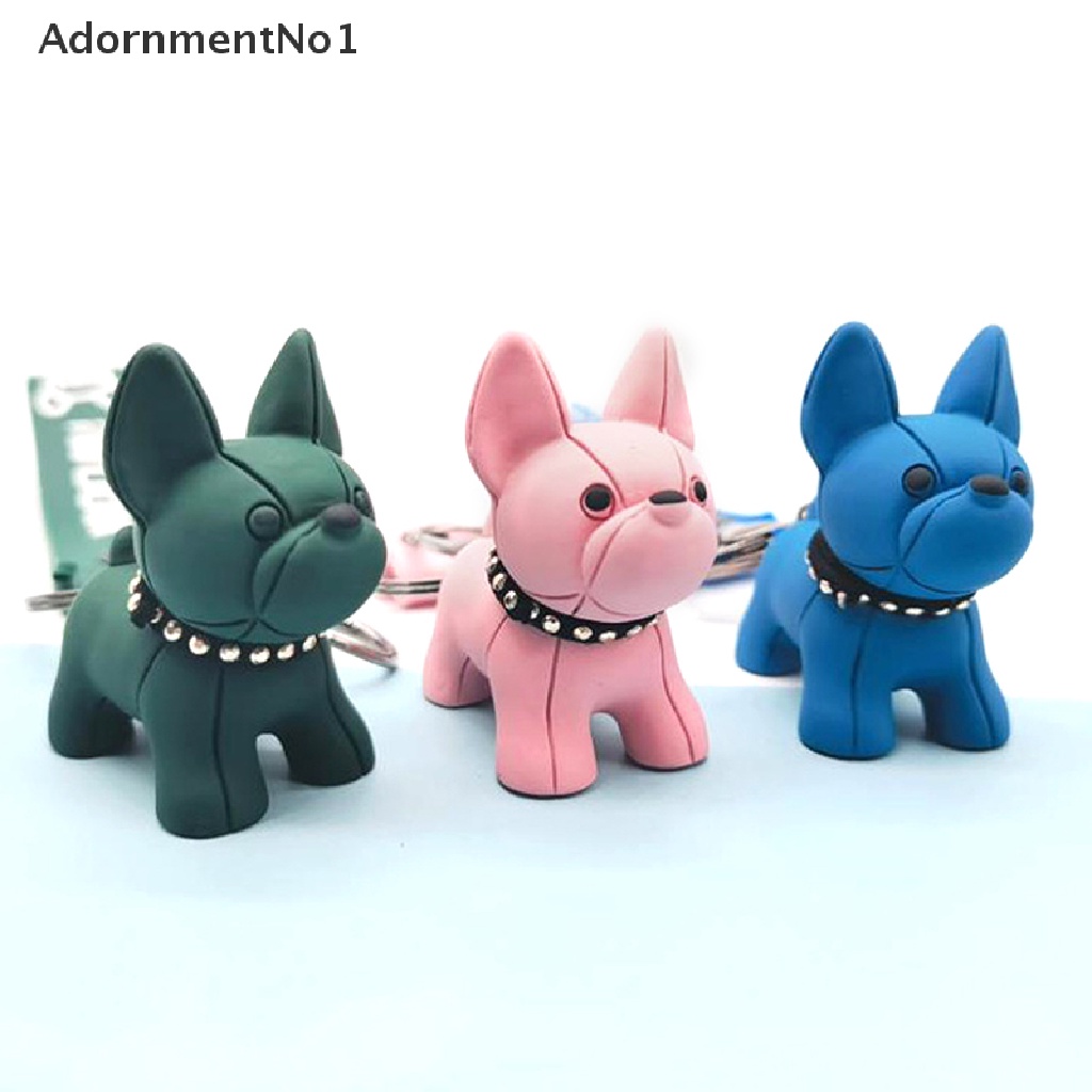 (AdornmentNo1) Gantungan Kunci Bentuk Anjing French Bulldog Bahan Kulit Untuk Hadiah