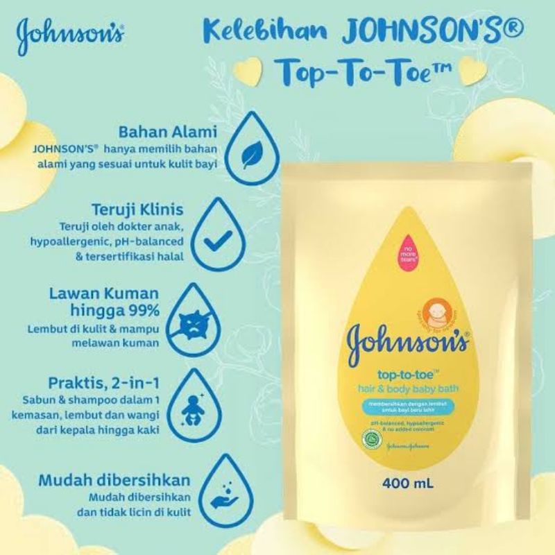 Johnson's Baby Bath Top To Toe Wash Refill 400ml