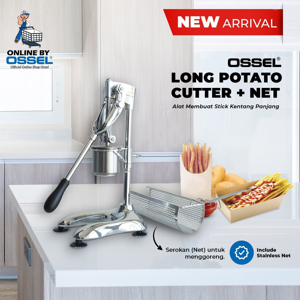 OSSEL MESIN LONG POTATO + NET LONG POTATO CUTTER POTONG KENTANG PANJANG OSSEL