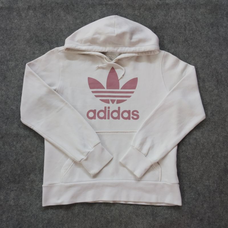 Hoodie Adidas Trefoil Preloved Second Original White Putih